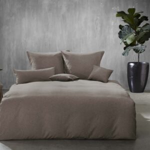 Fleuresse Lech Edelflanell Bettwäsche 155x220 Fischgrätmuster taupe 603089-27 EAN:4043202586725