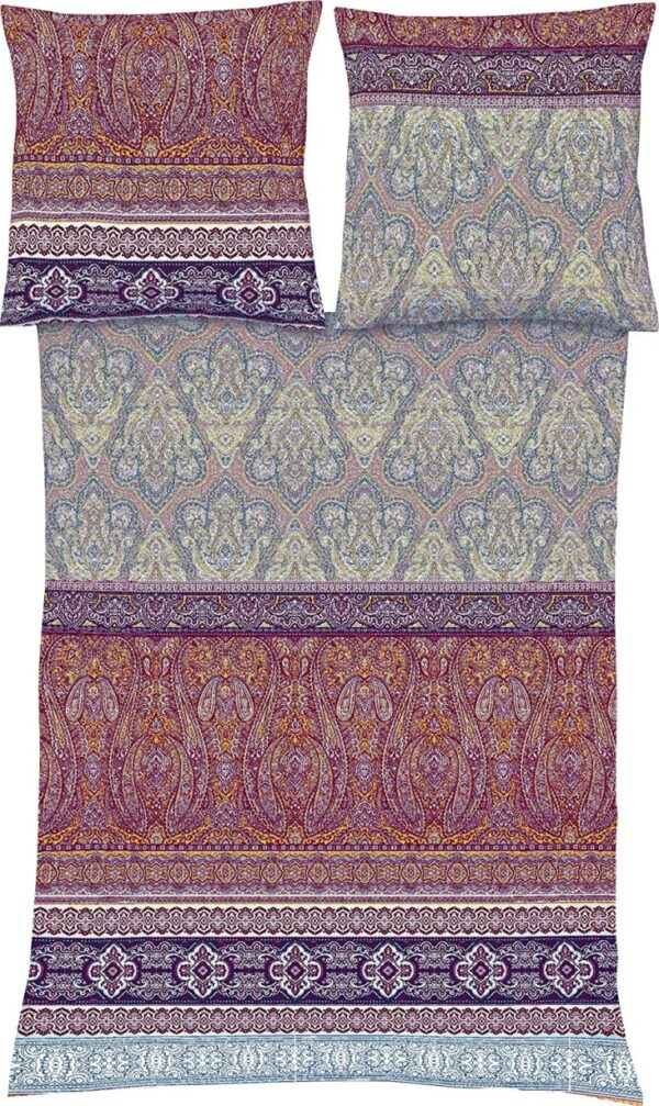 Fleuresse Mako-Satin Bettwäsche 155x220 Ornamente Paisley mystic rot 114128-14 EAN:4043202620207