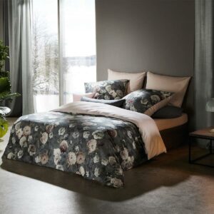 Fleuresse Mako-Satin Bettwäsche 200x220 Rosen Blüten grau mystic Wende 114255-7 EAN:4043202621020