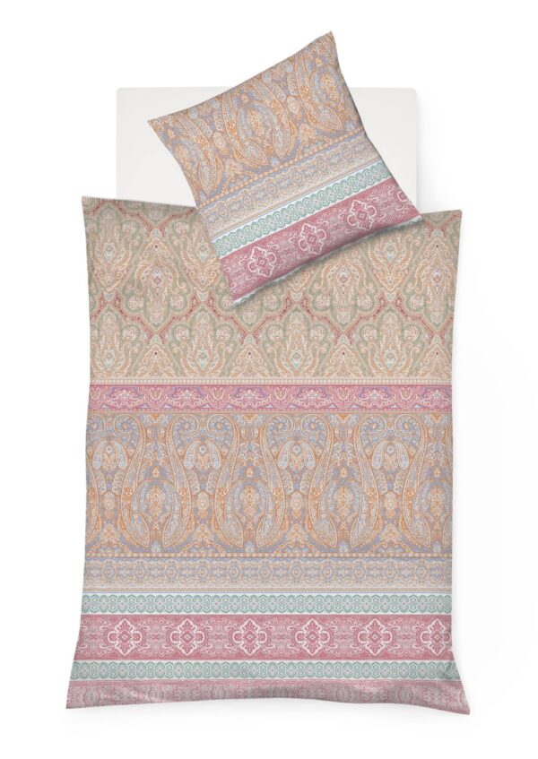 Fleuresse Mako-Satin Bettwäsche 155x220 Ornamente Paisley apricot 114128-13 EAN:4043202624359