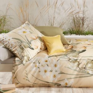 Fleuresse Mako-Satin Bettwäsche 155x220 Gräser Blumen creme safari 114349-03 EAN:4043202642285