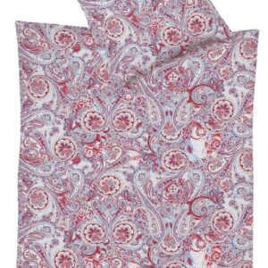 Fleuresse Mako-Satin Bettwäsche 155x220 Paisley blau rot weiß 114296-12 EAN:4043202648447