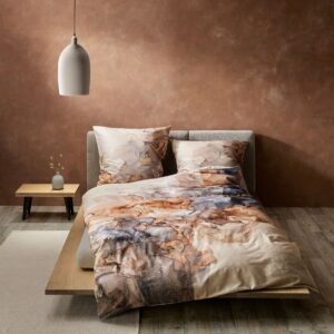 Fleuresse Mako-Satin Bettwäsche 155x220 Aquarell Marmor beige rost 114455-07 EAN:4043202667042