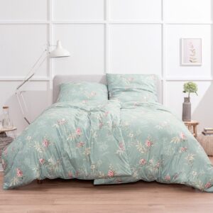 Estella Mako Jersey Bettwäsche 155x220 Xenia mint Blütenrispen Blätter 6929-520 EAN:4053912365633