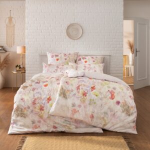 Estella Mako-Satin Bettwäsche 135x200 Alessia Aquarell Blumen Blätter 7540-985 EAN:4053912366999