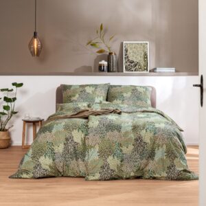 Estella Mako-Satin Bettwäsche 155x220 Lago oliv natur Oriental Vintage 7565-540 EAN:4053912382302