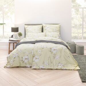 Estella Mako-Satin Bettwäsche 155x220 Anisa citro vanille Blüten Äste 7906-720 EAN:4053912396996