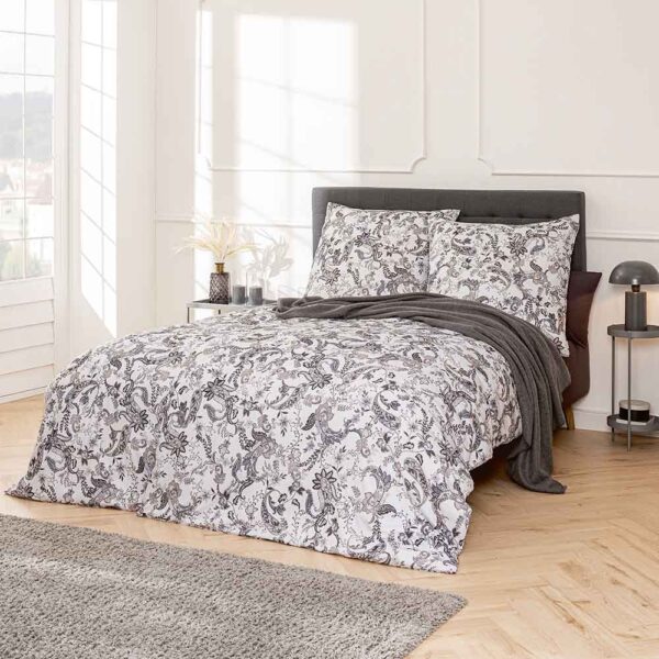 Estella Mako Jersey Bettwäsche DD 135x200 Imogen silber grau Paisley 6993-820 EAN:4053912451992