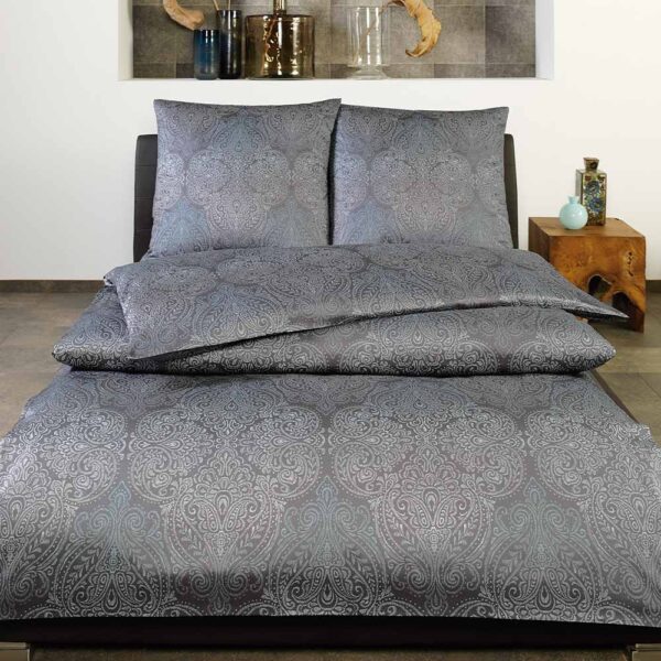 Estella Mako Jersey Bettwäsche 135x200 Elias aqua Ornamente blau 6422-665 EAN:4053912477497