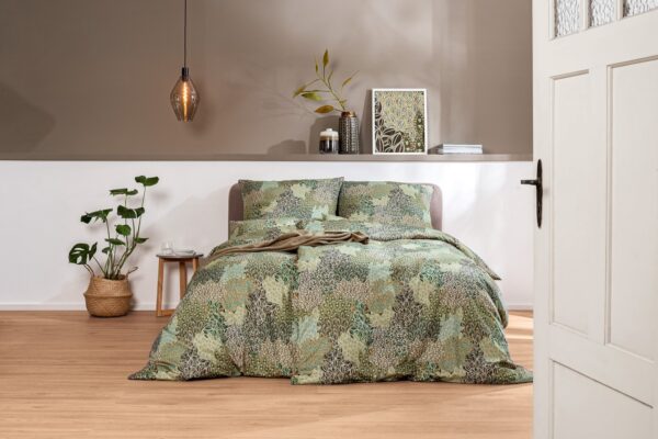 Estella Mako-Satin Bettwäsche 135x200 Lago oliv natur Oriental Vintage 7565-540 EAN:4053912477626