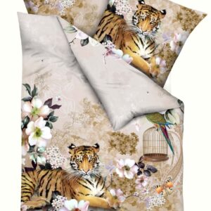 kaeppel Mako-Satin Bettwäsche 155x220 Royal Tiger Schmetterling Blumen 155-624 EAN:4054141085644