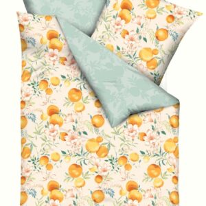 kaeppel Mako-Satin Bettwäsche 155x220 Orange Blossom Mandarine Wende 207-617 EAN:4054141098217