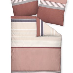 Janine J.D. Mako-Satin Bettwäsche 200x200 Streifen burgund rose 87066-05 EAN:4065334018813