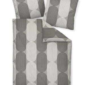 Janine J.D. Mako-Satin Bettwäsche 200x220 Retro Spiralen grau creme braun 870... EAN:4065334059366