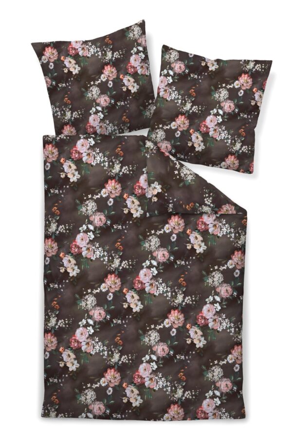 Janine Carmen Mako Jersey Bettwäsche 155x220 Rosen Blumen siena kakao 55057-04 EAN:4065334071962