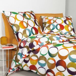 Janine Modern Art Mako-Satin Bettwäsche 135x200 Retro Spiralen Kreise bunt 42... EAN:4065334093674