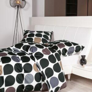 Janine J.D. Mako-Satin Bettwäsche 155x220 Punkte Tropfen Retro schwarz 87093-08 EAN:4065334106169