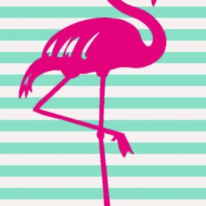 Strandtuch Saunatuch Liegetuch 90x165 Flamingo Streifen grün weiß pink 3139 EAN:4260630873139