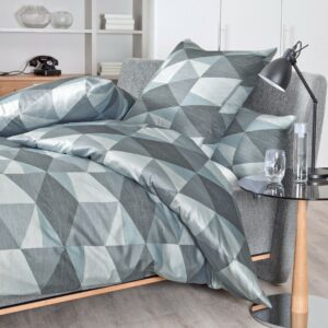 Janine Biber 1B-Bettwäsche 135x200 Davos 65072-08 Rauten grau geometrisch EAN: