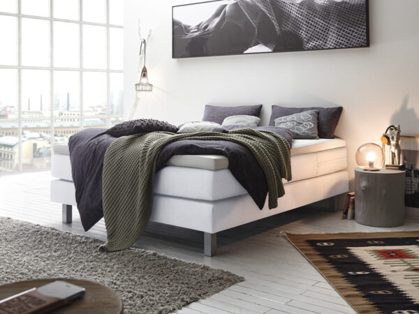 Hasena Boxspringliege Basio Pronto Kunstleder Express white (323) 140 x 200 cm Base-Top EAN:7618756089151