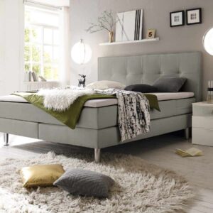 Hasena Boxspringbett Fleur Pronto 180 x 200 cm Stoff Pepe grey (335) Base-Top EAN:7618756291158