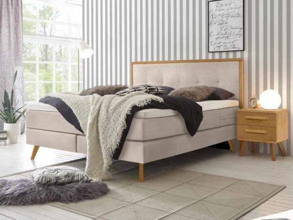 Hasena Boxspringbett Nordic Pronto 160 x 200 cm Eiche bianco