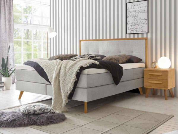 Hasena Boxspringbett Nordic Pronto 160 x 200 cm Eiche bianco