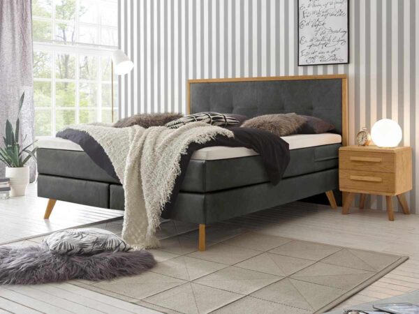 Hasena Boxspringbett Nordic Pronto 180 x 200 cm Eiche bianco