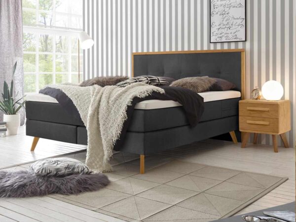 Hasena Boxspringbett Nordic Pronto 180 x 200 cm Eiche bianco