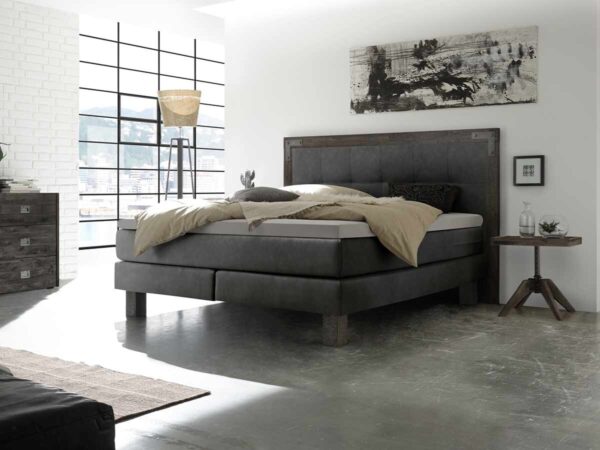 Hasena Boxspringbett Memphis Pronto 140 x 200 cm Akazie Vintage grey