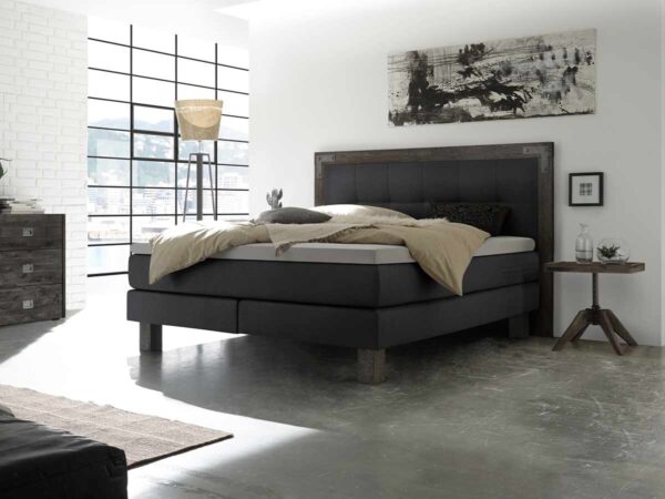 Hasena Boxspringbett Memphis Pronto 140 x 200 cm Akazie Vintage grey