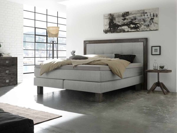 Hasena Boxspringbett Memphis Pronto 140 x 200 cm Akazie Vintage grey