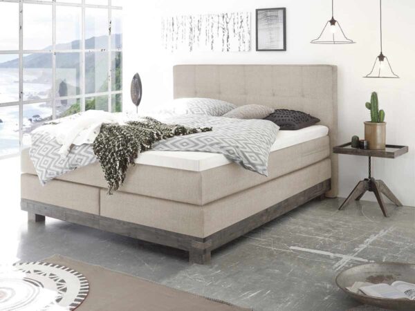 Hasena Boxspringbett Boston Pronto 180 x 200 cm Akazie Vintage grey