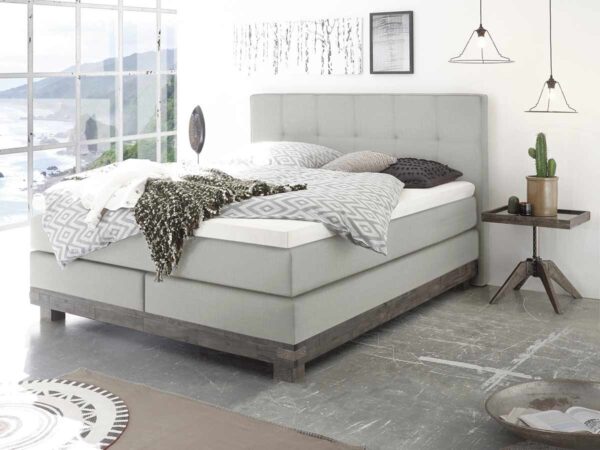 Hasena Boxspringbett Boston Pronto 180 x 200 cm Akazie Vintage grey