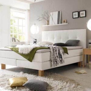 Hasena Boxspringbett Lodge Pronto Kunstleder Express white (323) Eiche bianco