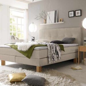 Hasena Boxspringbett Lodge Pronto Stoff Pepe beige (327) Eiche bianco