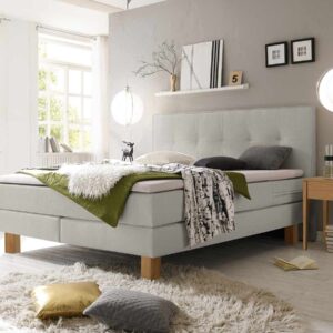 Hasena Boxspringbett Lodge Pronto Stoff Pepe grey (335) Eiche bianco