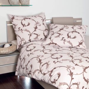 Janine Seersucker 1B-Bettwäsche 155x220 Ranken Ornamente nougat braun 2450-07 EAN: