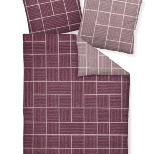 Janine Biber 1B-Bettwäsche 135x200 Davos 65087-05 Karo Wende uni aubergine EAN: