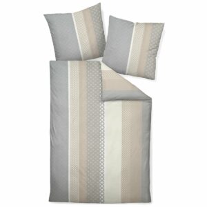 Janine Biber 1B-Bettwäsche 135x200 Davos 60043-07 Streifen beige silber EAN: