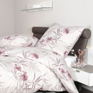 Janine Biber 1B-Bettwäsche 135x200 Davos 65115-01 Gräser Blumen taupe rosa EAN: