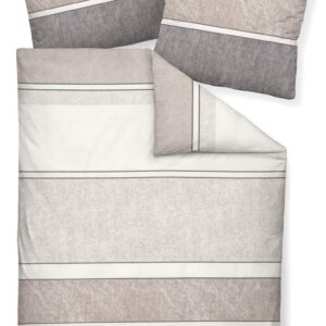 Janine Biber 1B-Bettwäsche 135x200 Davos 65047-07 Streifen taupe braun grau EAN: