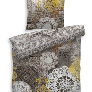 Heckett & Lane Mako-Satin Bettwäsche 135x200 Oran multi Orient grau gold EAN:8718518134262