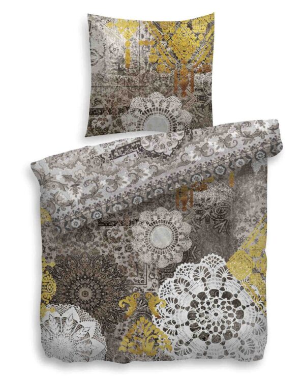 Heckett & Lane Mako-Satin Bettwäsche 135x200 Oran multi Orient grau gold EAN:8718518134262