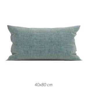 2 Stück Zo! Home Cotton Kissenbezüge 40x80 Lino Emerald Green grün meliert uni EAN:8718518227636