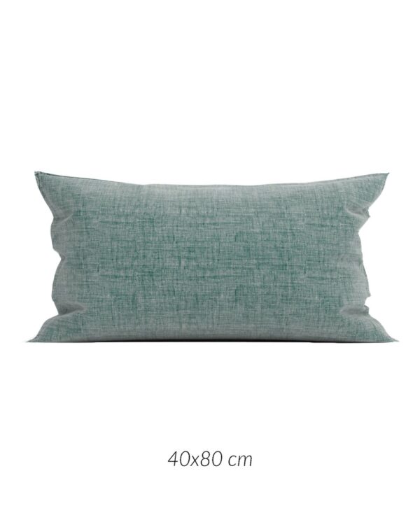 2 Stück Zo! Home Cotton Kissenbezüge 40x80 Lino Emerald Green grün meliert uni EAN:8718518227636