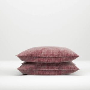 2 Stück Zo! Home Cotton Kissenbezüge 40x80 Lino Wine Red dunkelrot meliert uni EAN:8718518227858