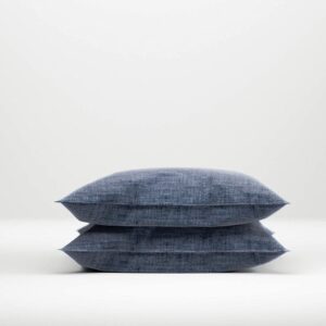 2 Stück Zo! Home Cotton Kissenbezüge 40x80 Lino Urban blue dunkelblau meliert... EAN:8718518252423