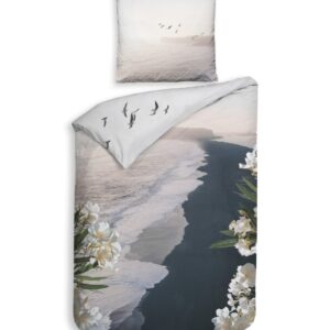 Heckett & Lane Mako-Satin Bettwäsche 135x200 Attis Blüten Strand Meer Oleander EAN:8718518335072