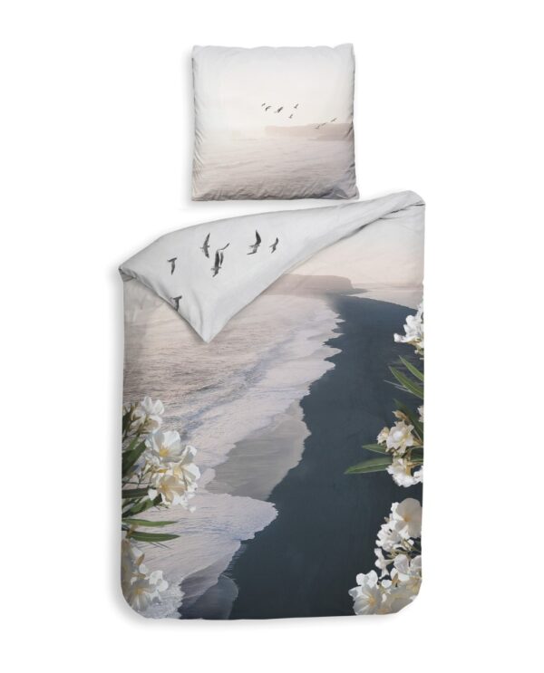 Heckett & Lane Mako-Satin Bettwäsche 135x200 Attis Blüten Strand Meer Oleander EAN:8718518335072